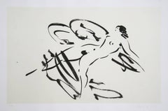 Leda e il cigno n. 4, acquaforte minimalista di Reuben Nakian