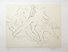 Vintage Myths and Legends: Plate III, Voyage to Crete, Drypoint Etching by Reuben Nakian