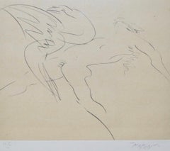 Reuben Nakian "Leda y el cisne" Aguafuerte c.1980