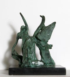 Leda und der Schwan:: Bronzeskulptur von Reuben Nakian