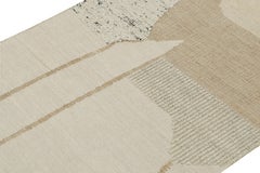 Reug & Kilims Contemporary Kelim-Teppich in Brown, White & Black Abstract Pattern