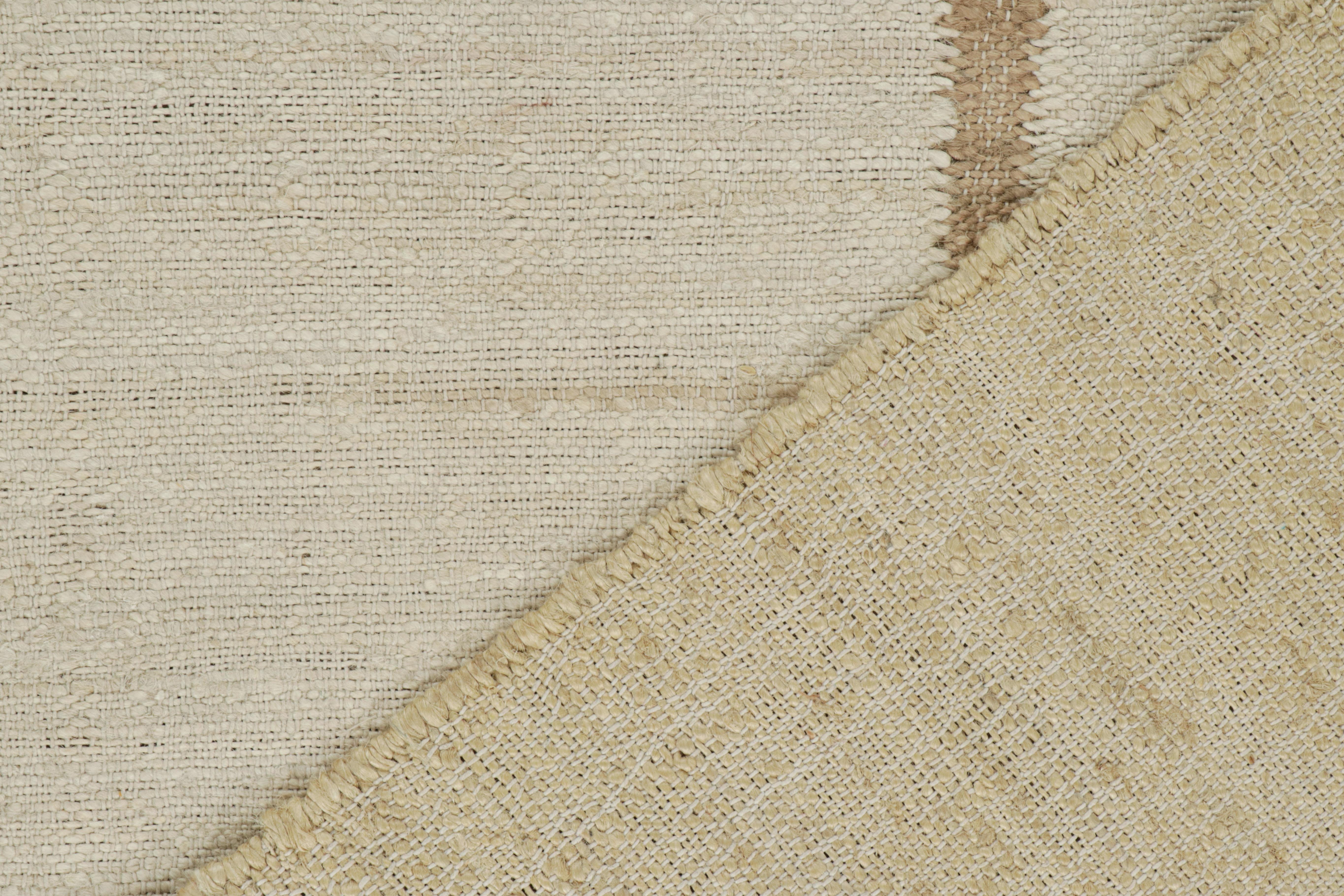 Alfombra kilim contemporánea de Reug & Kilim con estampado abstracto marrón, blanco y negro Siglo XXI y contemporáneo en venta