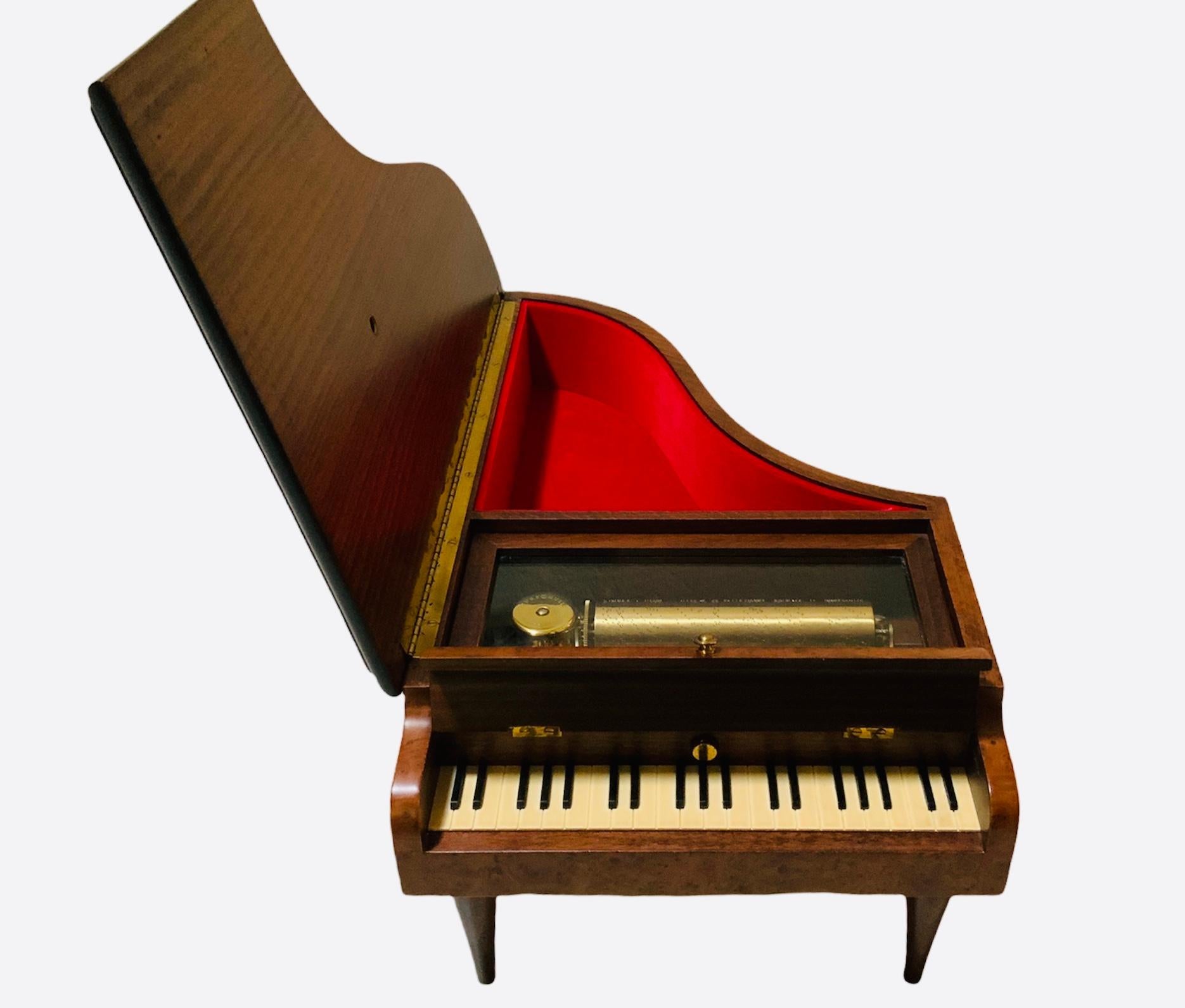 20th Century Reuge Sainte-Croix Sorrento Grand Piano Musical Jewelry Box
