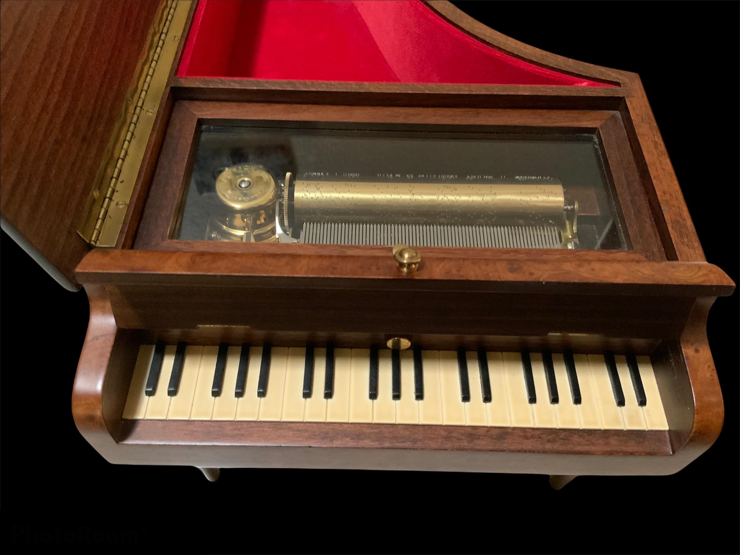 Burl Reuge Sainte-Croix Sorrento Grand Piano Musical Jewelry Box