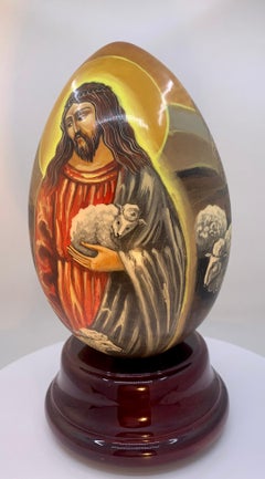 Reuge Swiss The King of Love Psalm 23 Hand Painted Russian Easter Egg Music Box