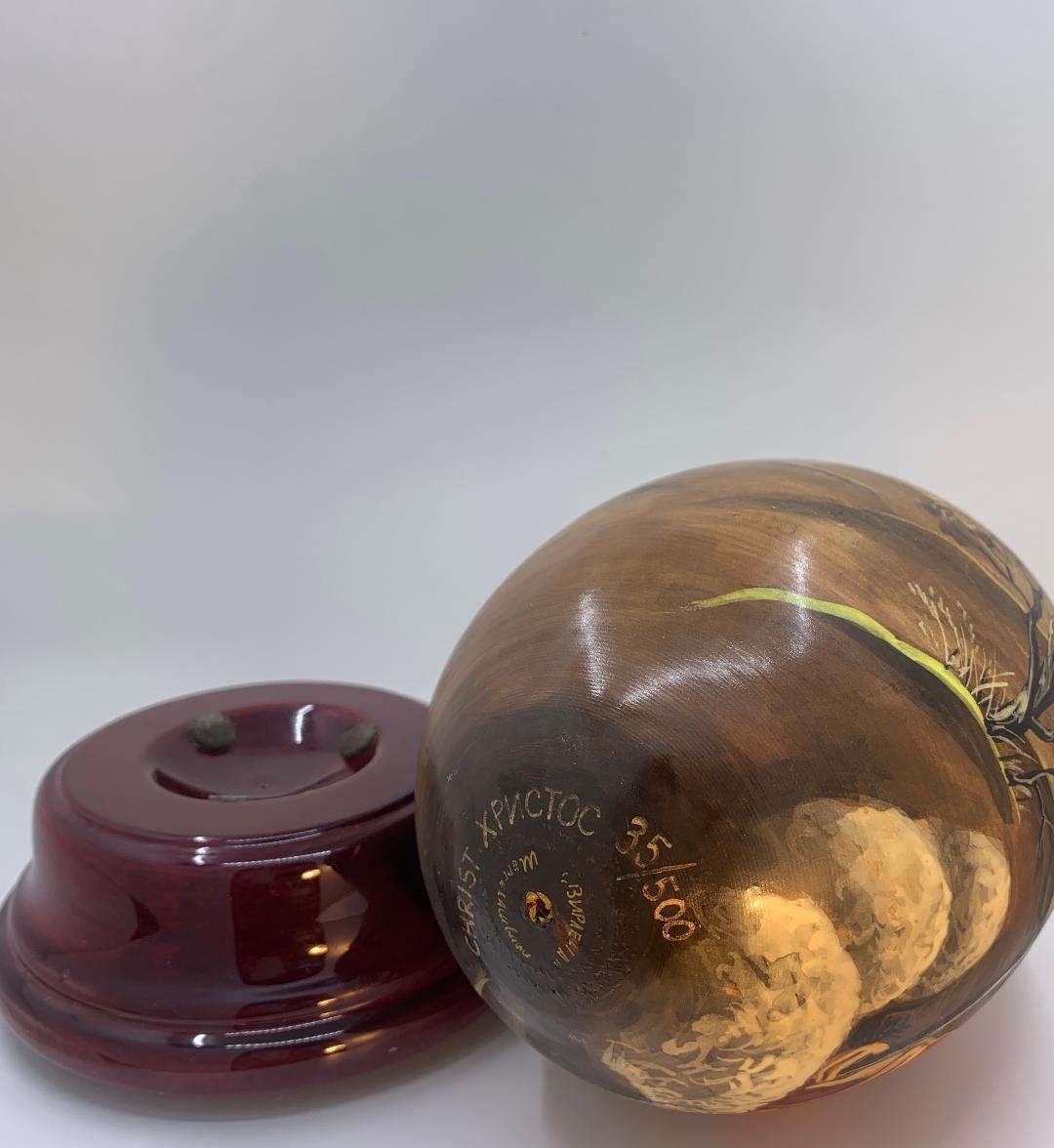 Reuge Swiss El Rey del Amor Salmo 23 Pintado a mano Huevo de Pascua Ruso Caja de música Siglo XXI y contemporáneo en venta