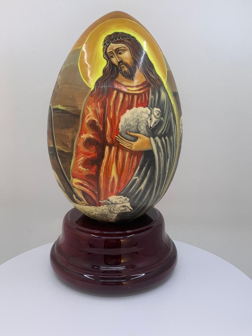 Reuge Swiss El Rey del Amor Salmo 23 Pintado a mano Huevo de Pascua Ruso Caja de música en venta 2