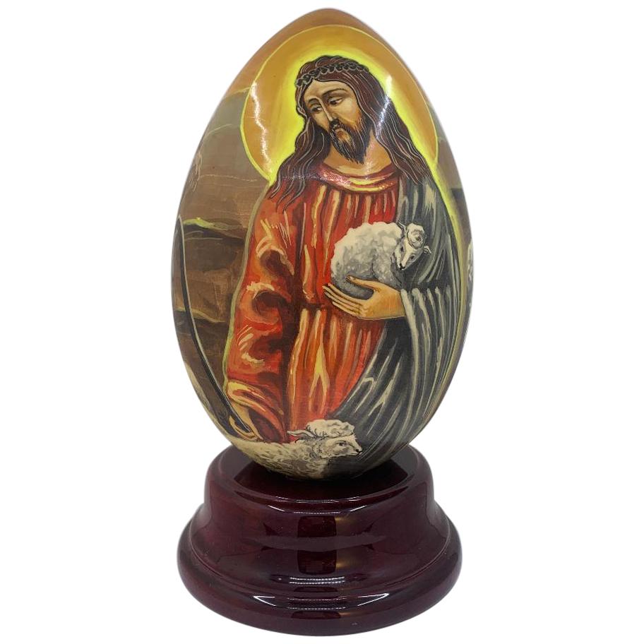 Reuge Swiss El Rey del Amor Salmo 23 Pintado a mano Huevo de Pascua Ruso Caja de música en venta