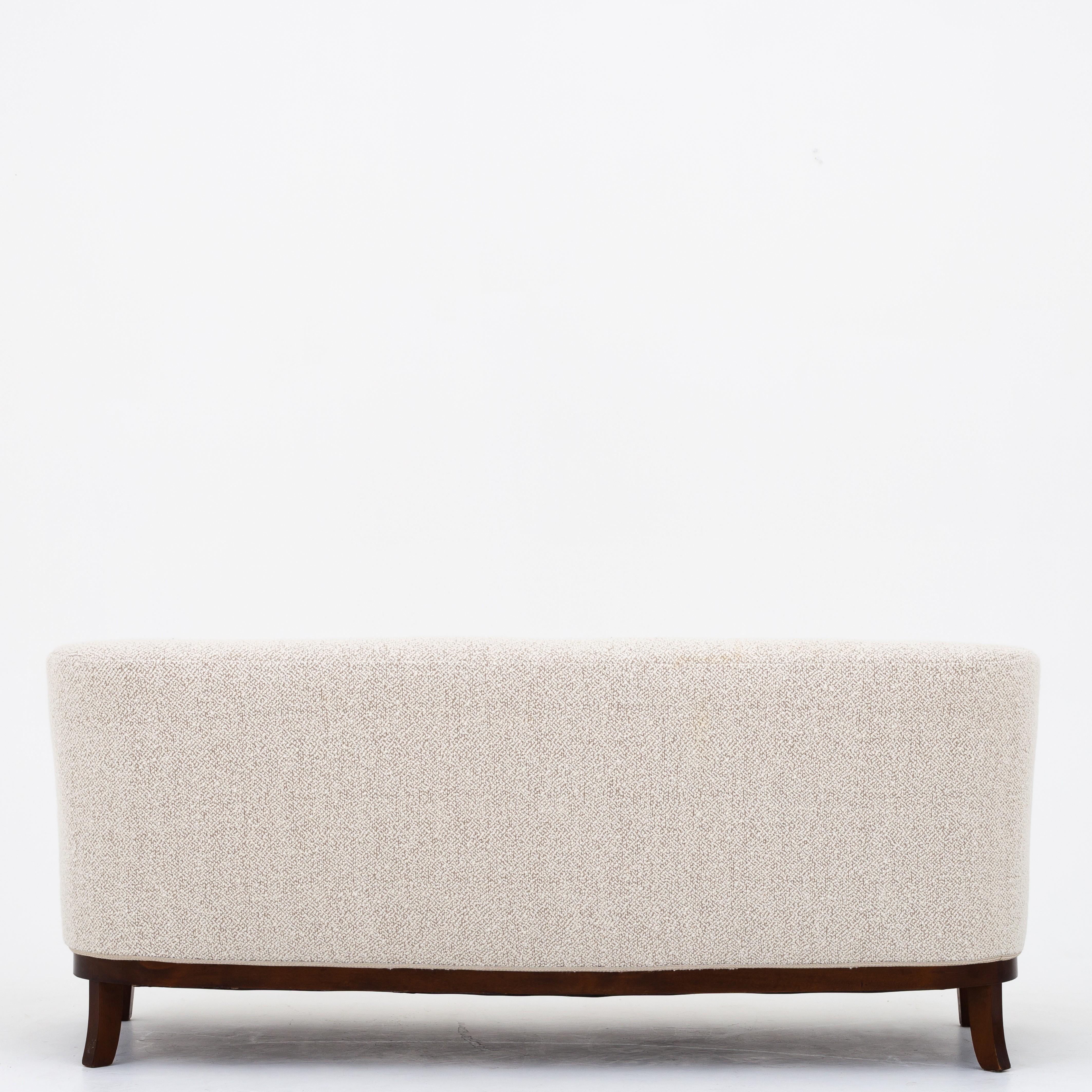 Reupholstered 3-seat sofa in Pierre Frey fabric (Bridget Meringue 001). Danish cabinet maker.