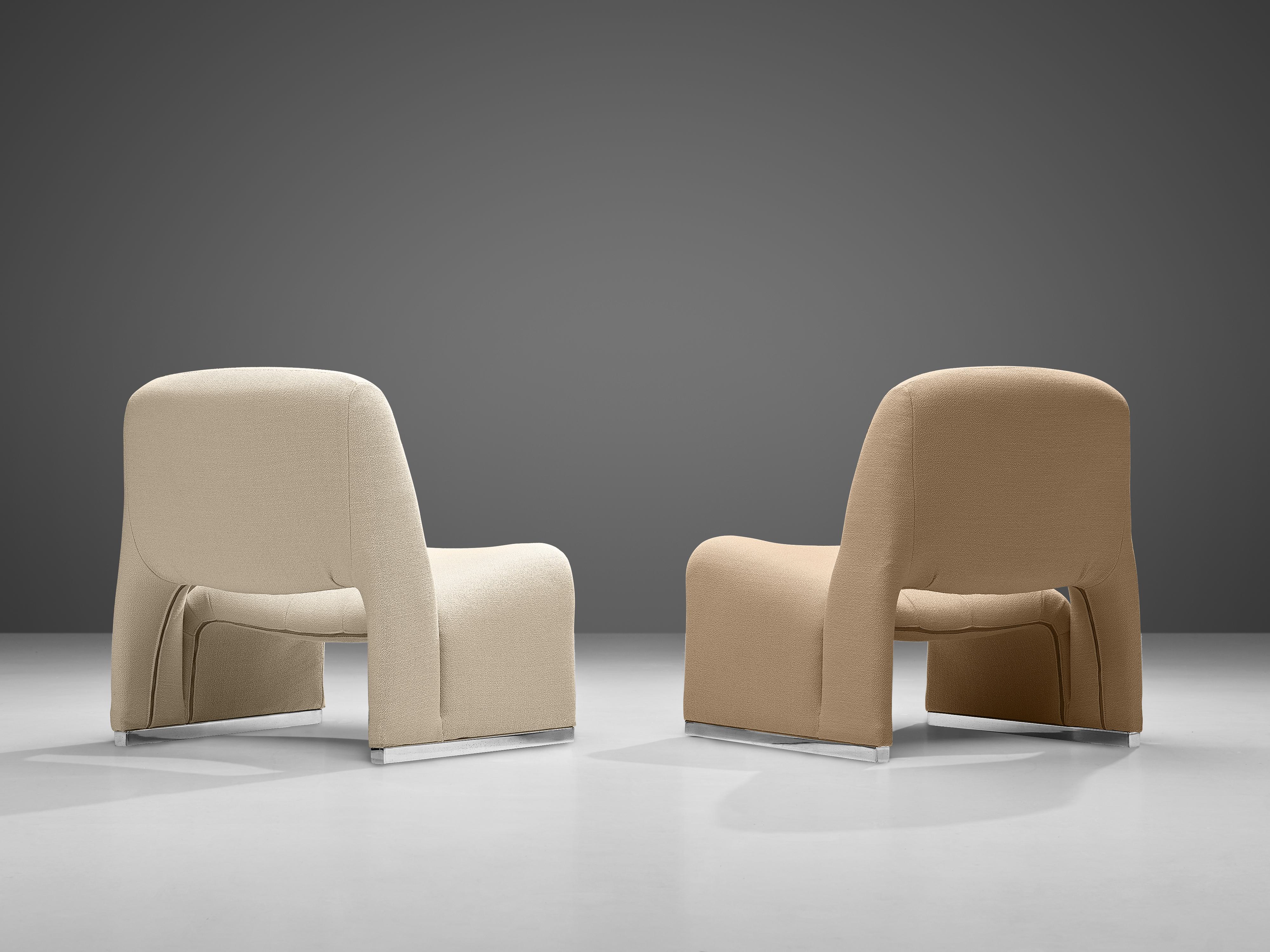 Reupholstered ‘Alky’ Lounge Chairs in the Style of Giancarlo Piretti 2