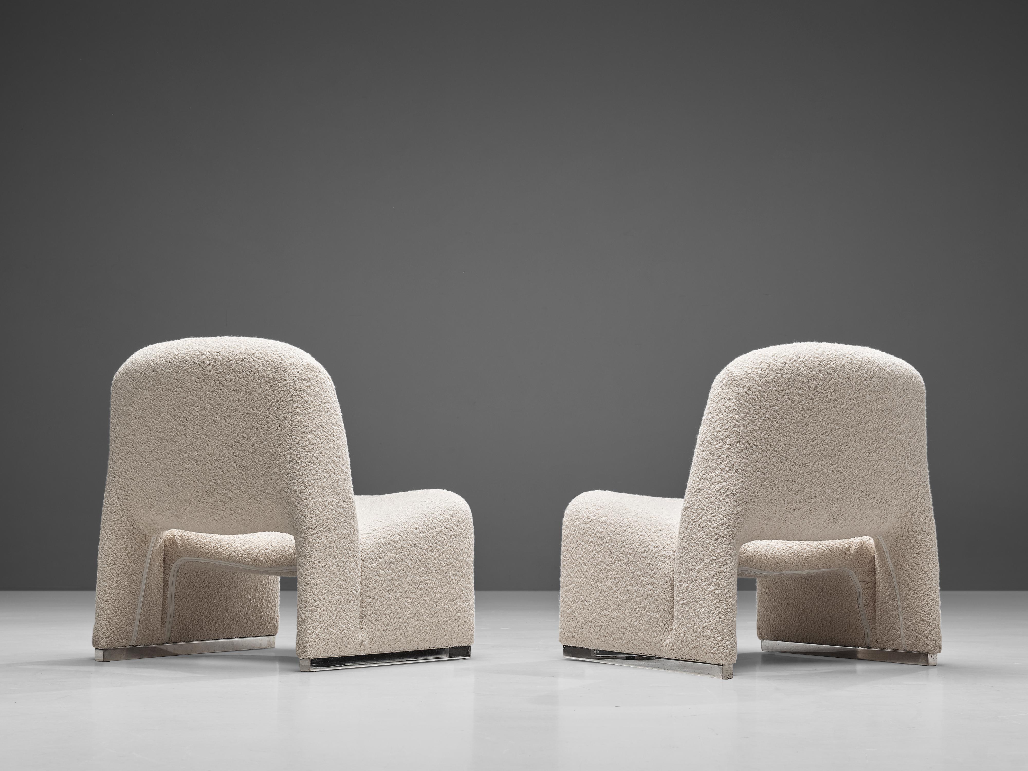 Reupholstered ‘Alky’ Lounge Chairs in the Style of Giancarlo Piretti In Good Condition In Waalwijk, NL