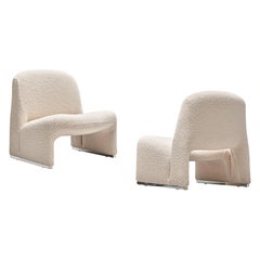 Reupholstered ‘Alky’ Lounge Chairs in the Style of Giancarlo Piretti