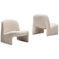 Reupholstered ‘Alky’ Lounge Chairs in the Style of Giancarlo Piretti