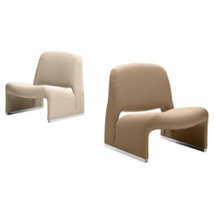Reupholstered ‘Alky’ Lounge Chairs in the Style of Giancarlo Piretti 