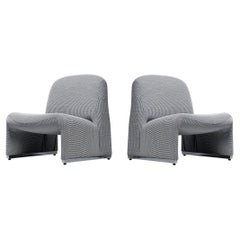 Reupholstered ‘Alky’ Lounge Chairs in the Style of Giancarlo Piretti 