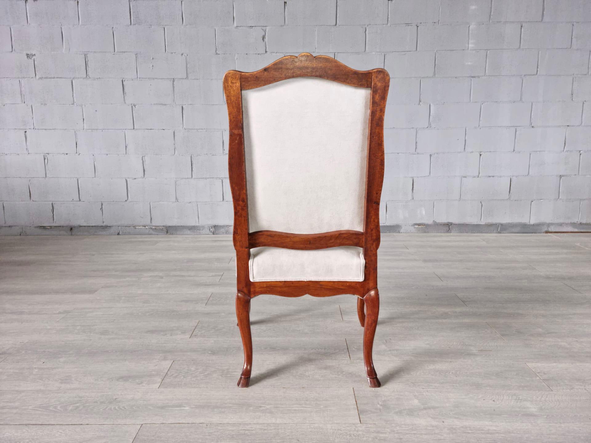 Reupholstered Antique French Louis XV Style Dining Chairs - Set of 6 For Sale 6