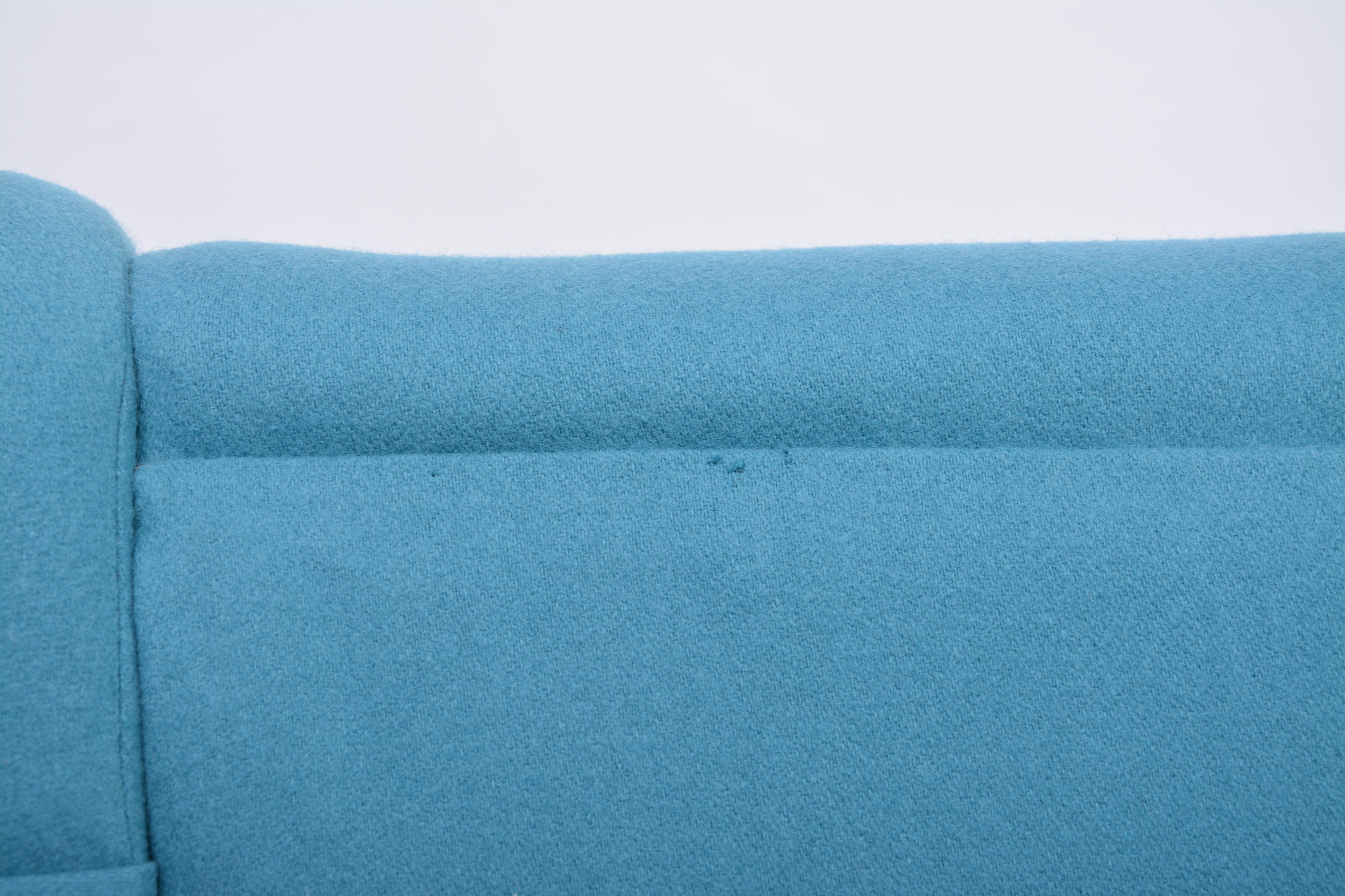 Chaise de salon Marco Zanuso Senior bleue:: moderne du milieu du siècle:: retapissée en vente 2