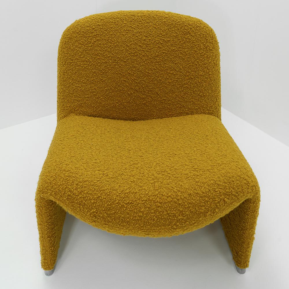 Reupholstered Bouclé Alky Chairs by Giancarlo Piretti for Castelli, Italy, 1970s 3