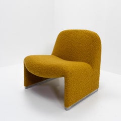 Reupholstered Bouclé Alky Chairs by Giancarlo Piretti for Castelli, Italy, 1970s