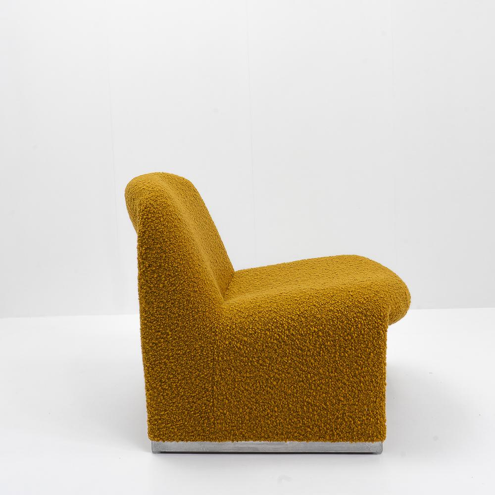 Italian Reupholstered Bouclé Alky Chairs by Giancarlo Piretti for Castelli, Italy, 1970s