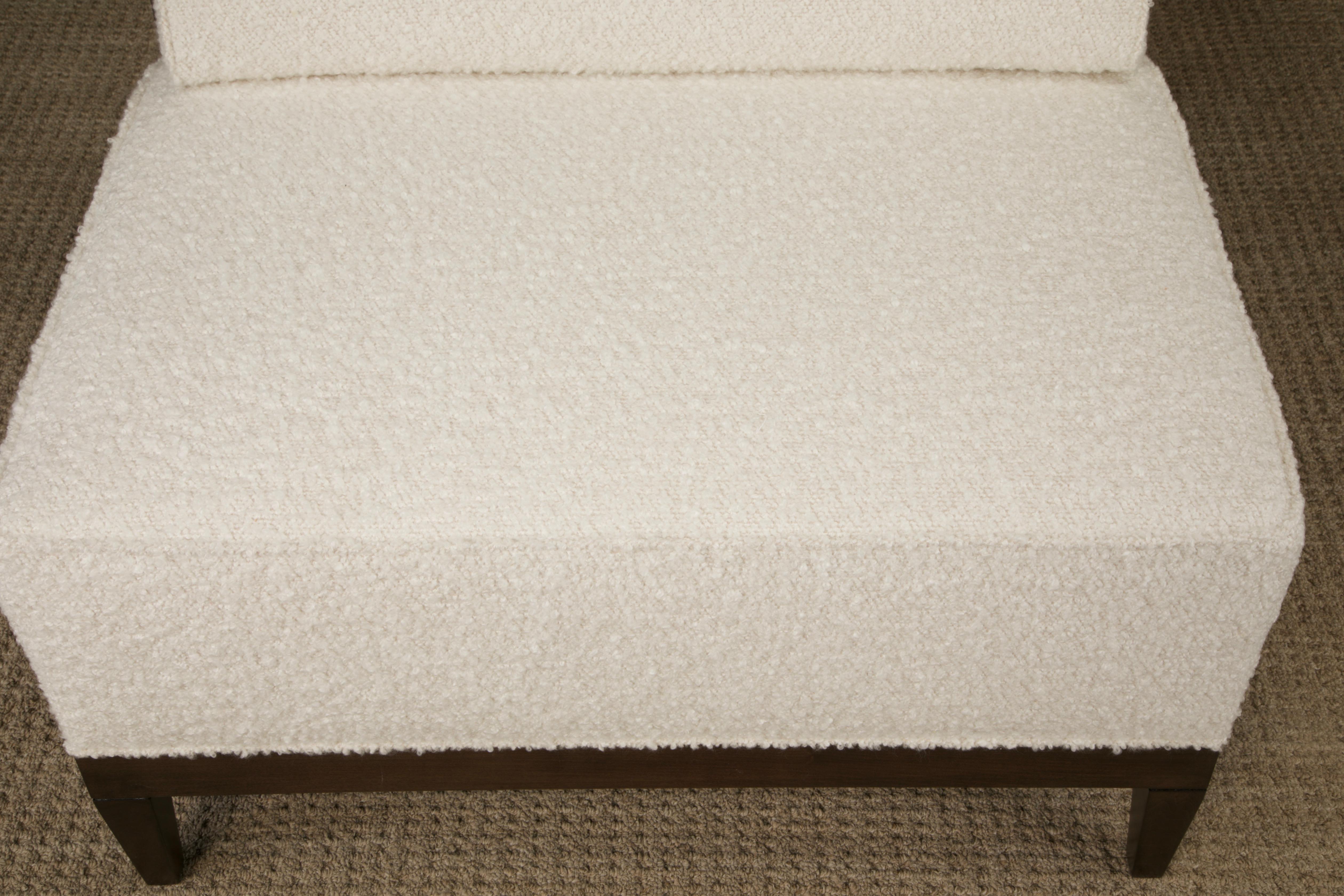 Reupholstered Bouclé Oversized Lounge Chairs by Baker, 1980s, Signed 9