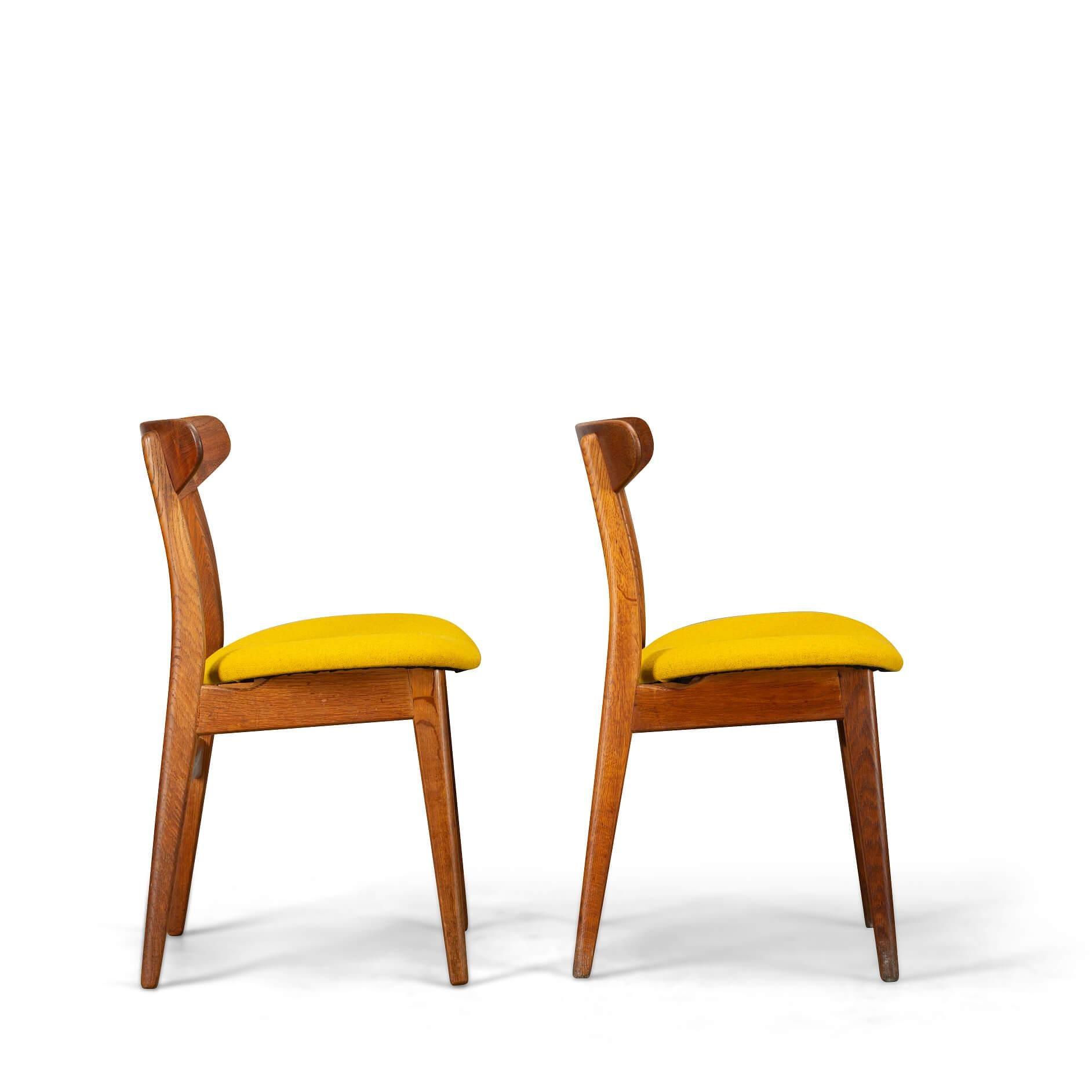 Mid-Century Modern Reupholstered Chair #CH30 by Hans J. Wegner for Carl Hansen & Son, Set of 2