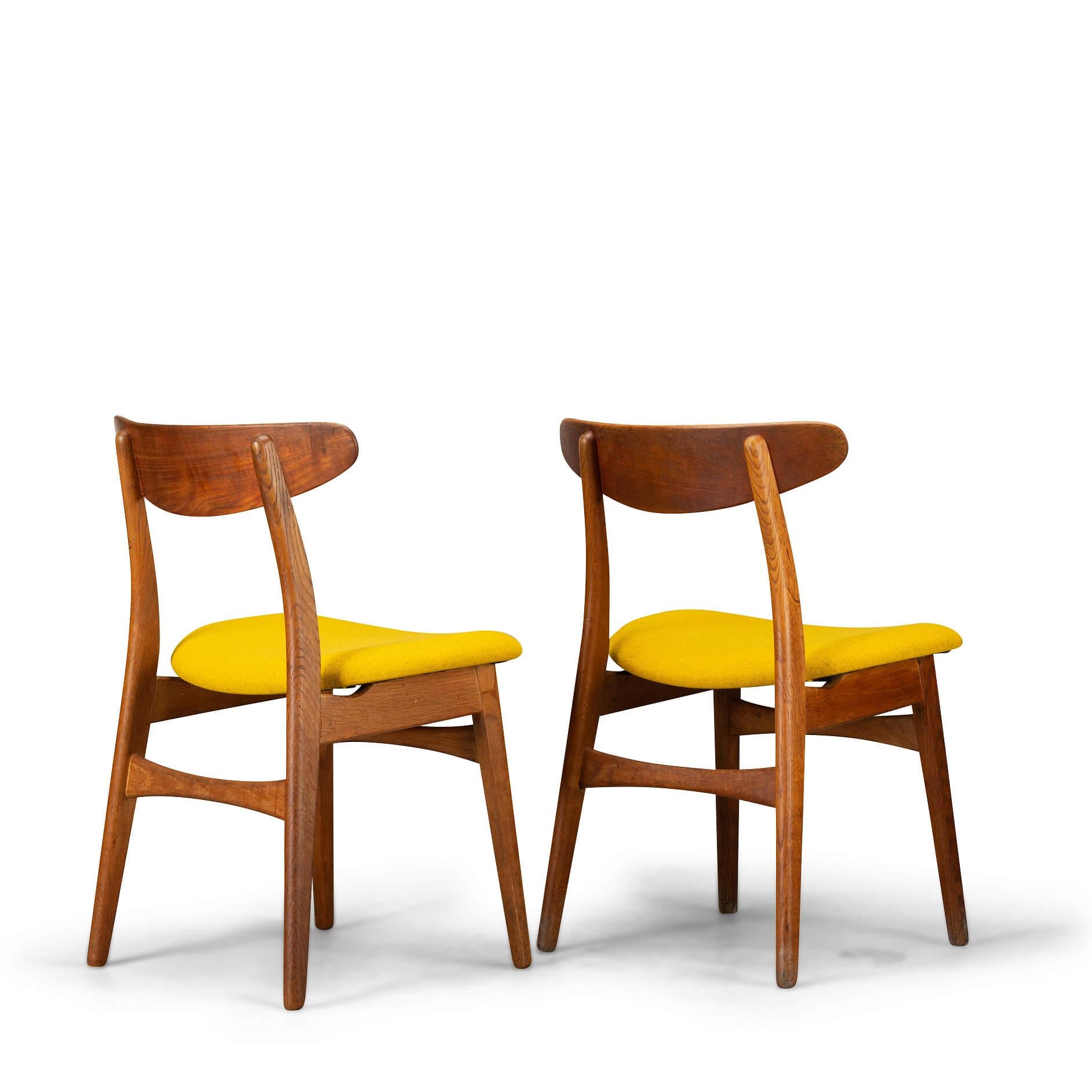 Danish Reupholstered Chair #CH30 by Hans J. Wegner for Carl Hansen & Son, Set of 2 For Sale