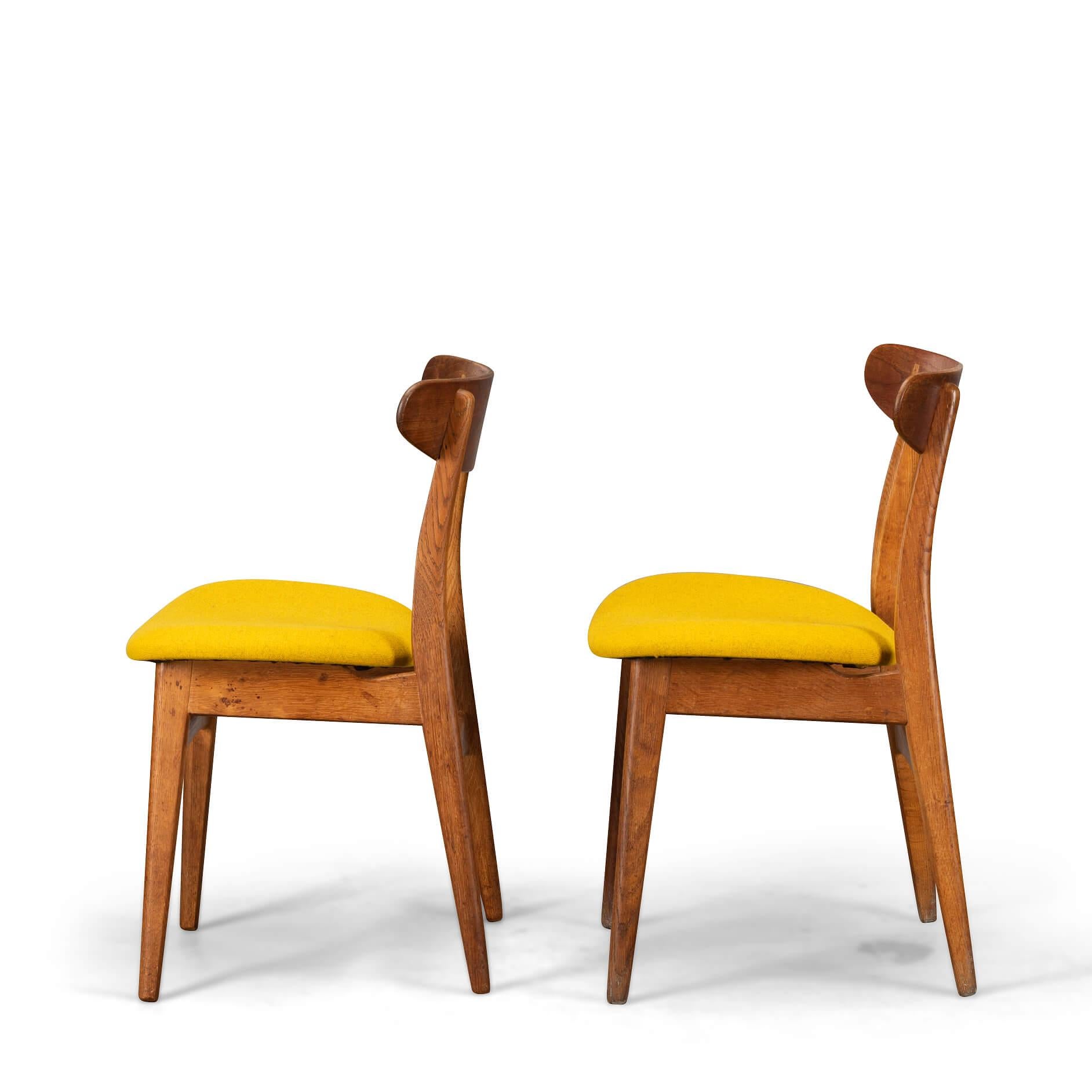 Oak Reupholstered Chair #CH30 by Hans J. Wegner for Carl Hansen & Son, Set of 2 For Sale