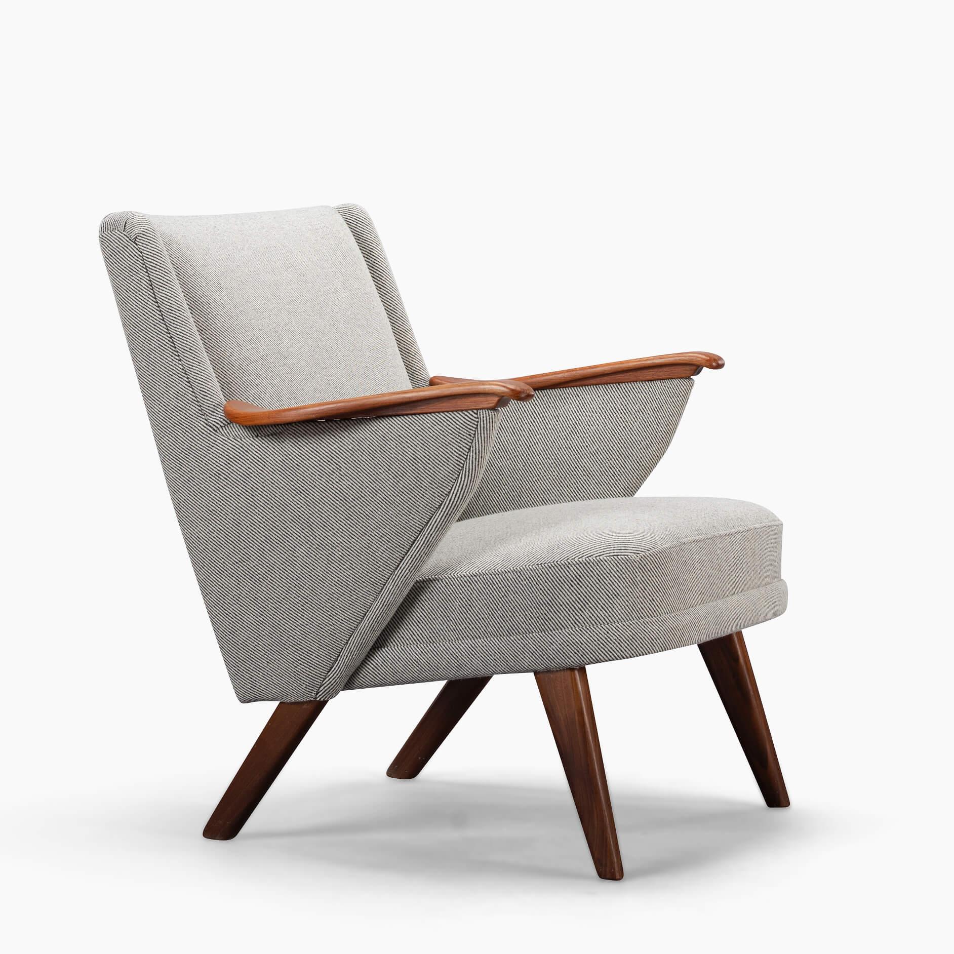 Neu gepolsterter dänischer Easy Chair von Johannes Andersen für CFC Silkeborg, 1960er Jahre (Wolle) im Angebot