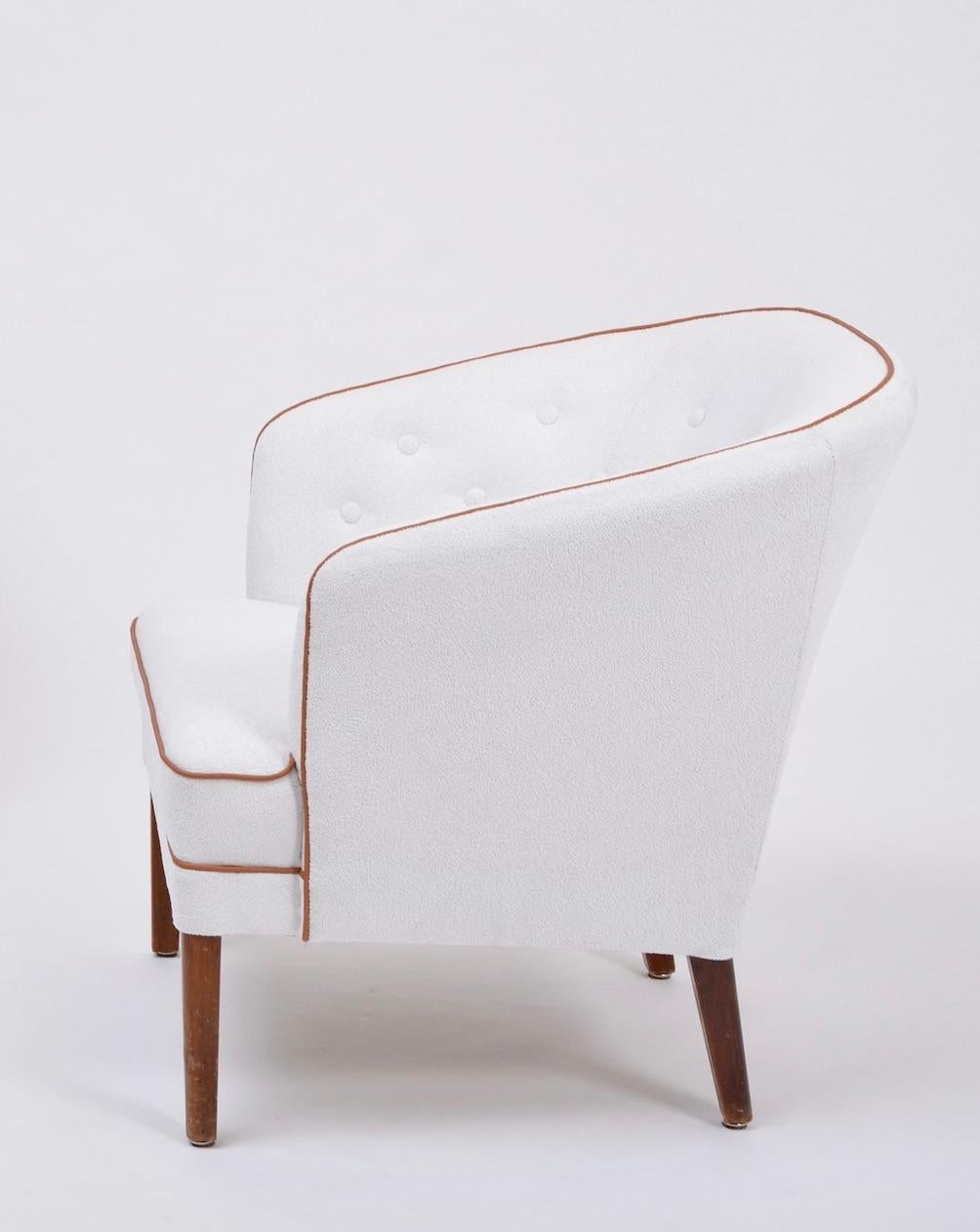 Mid-Century Modern Reupholstered Danish Mid-Century Armchair by Ludvig Pontoppidan For Sale