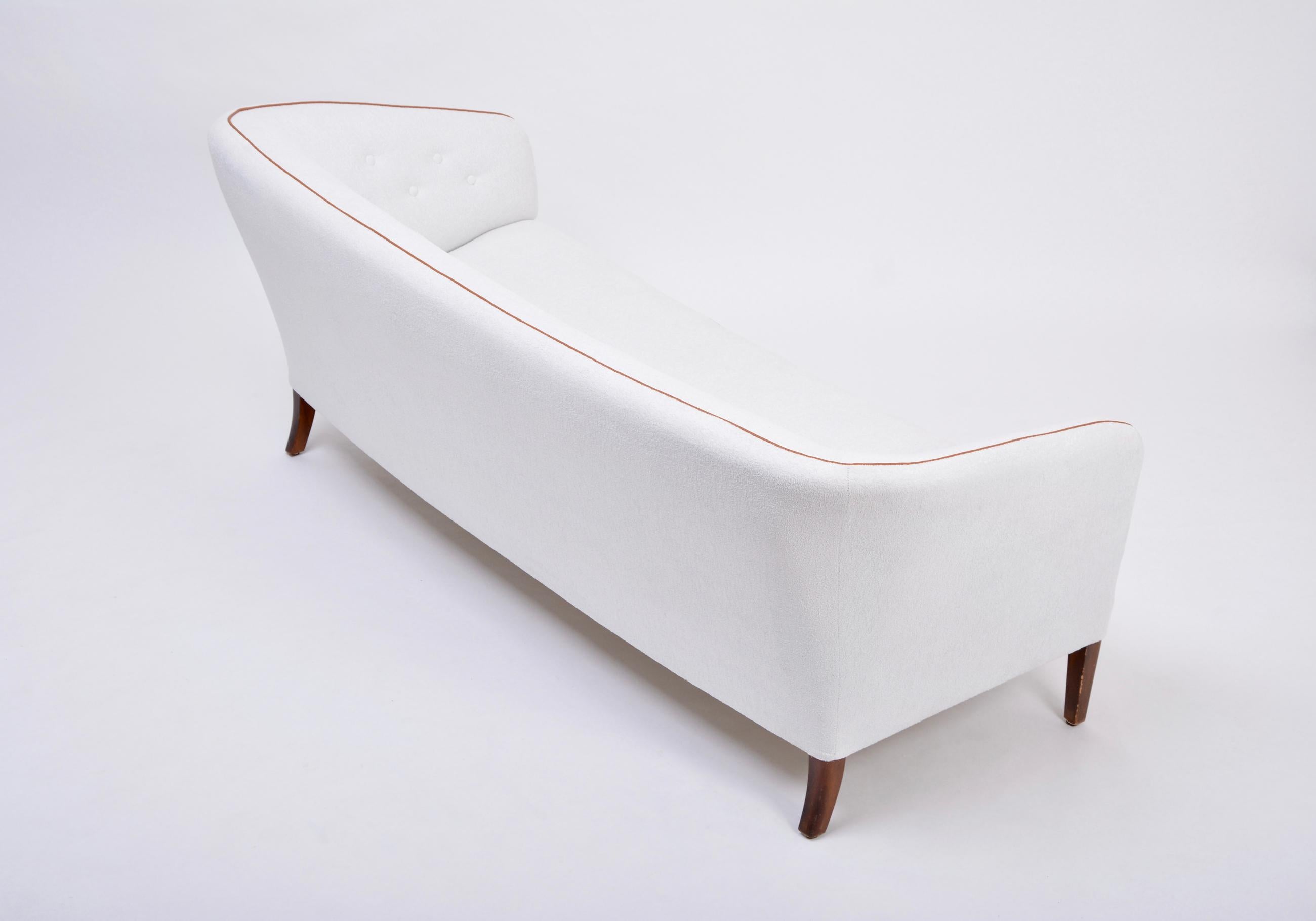 Reupholstered Danish Mid-Century Modern Three-Seat Sofa by Ludvig Pontoppidan 1