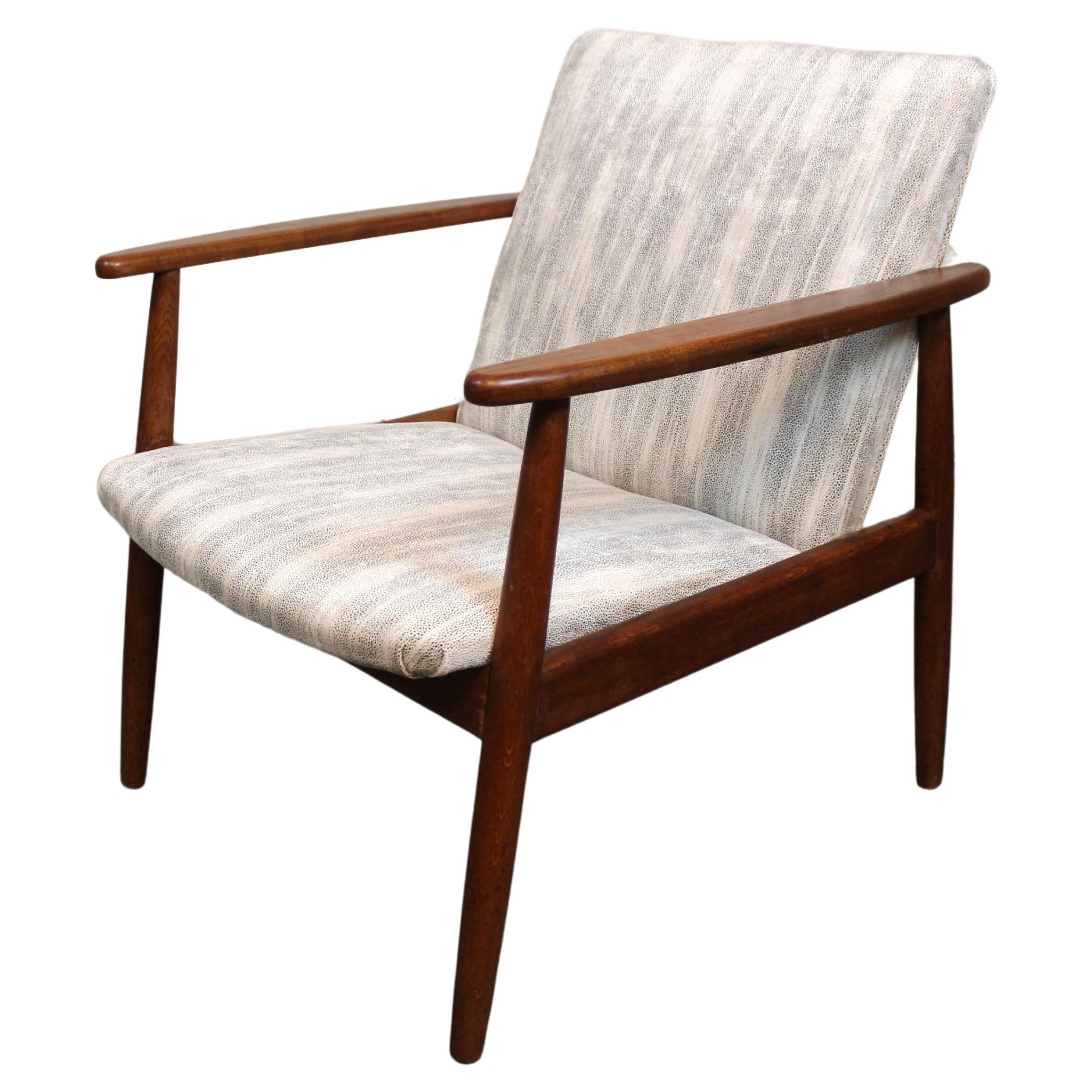 Reupholstered Danish Teak Arm Chair by Jason Møbler