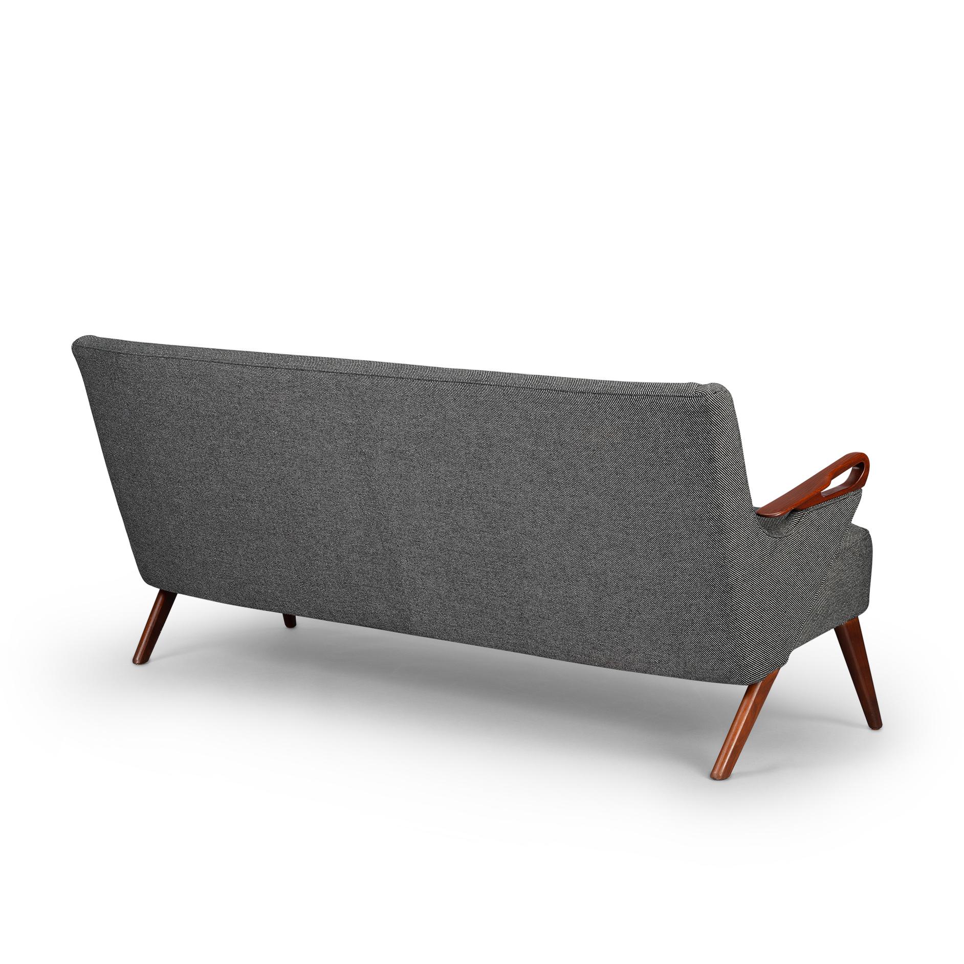 Danish Reupholstered Dark Grey 2.5 Seat Sofa No. Cfb52 by C. Findahl Brodersen, 1950s For Sale