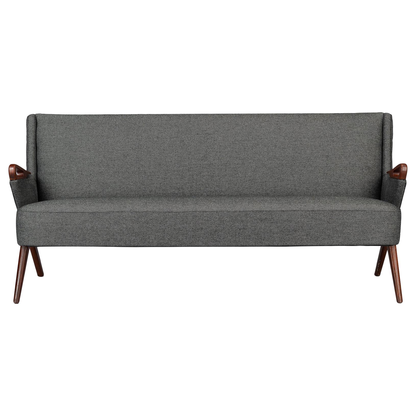 Reupholstered Dark Grey 2.5 Seat Sofa No. Cfb52 by C. Findahl Brodersen, 1950s For Sale