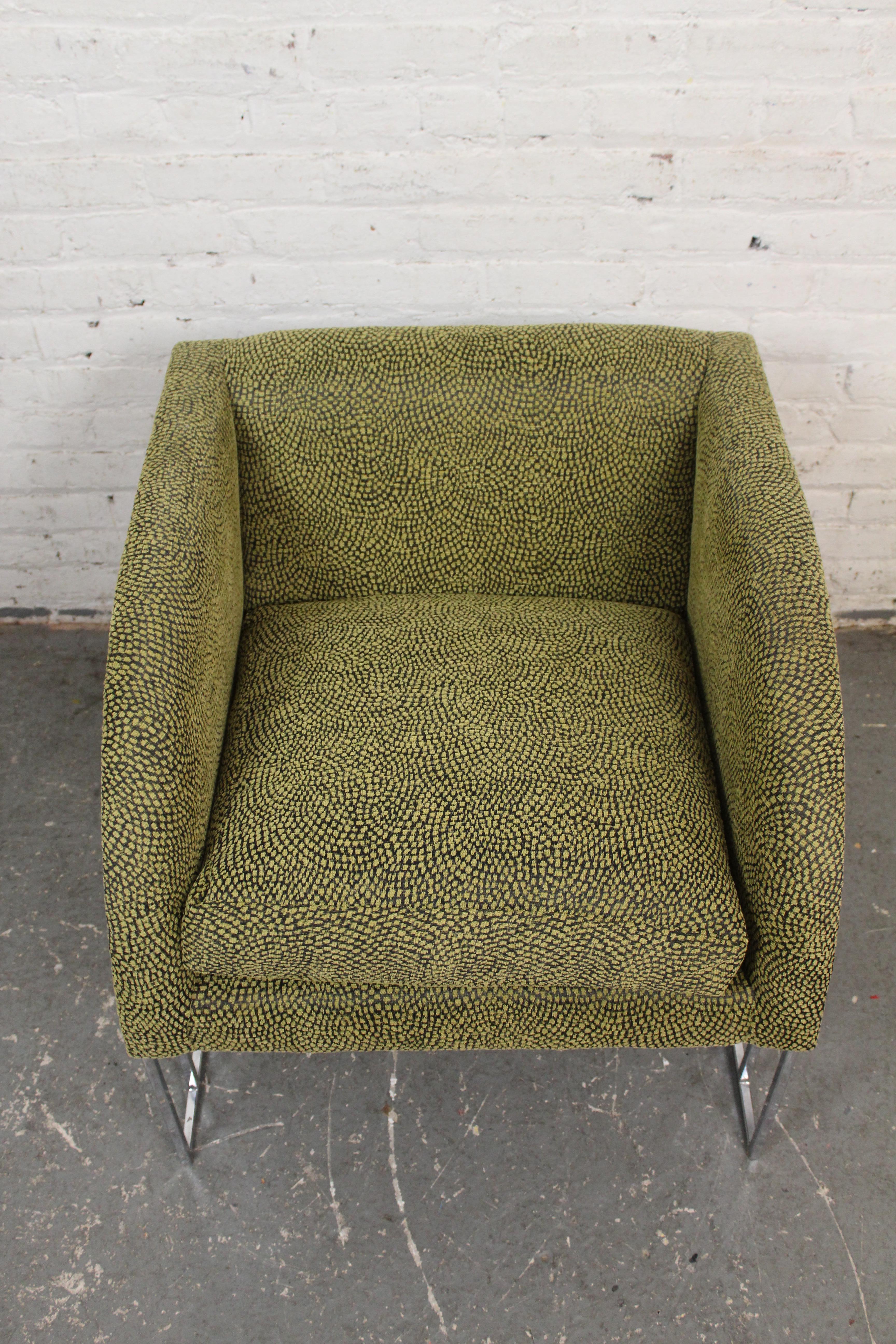 Reupholstered Deco Revival Club Chair by George Mergenov for Weiman For Sale 3