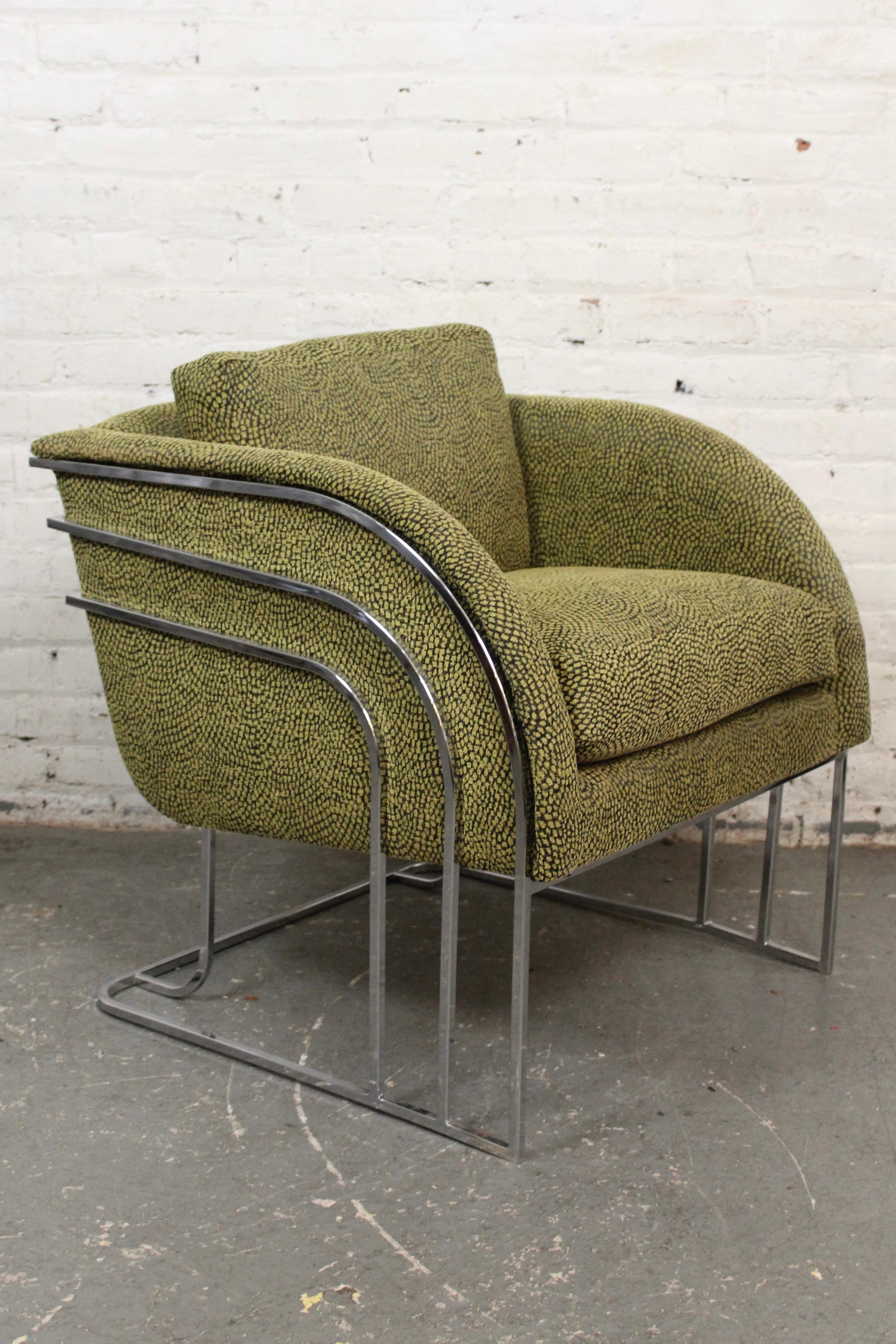Reupholstered Deco Revival Club Chair by George Mergenov for Weiman For Sale 8