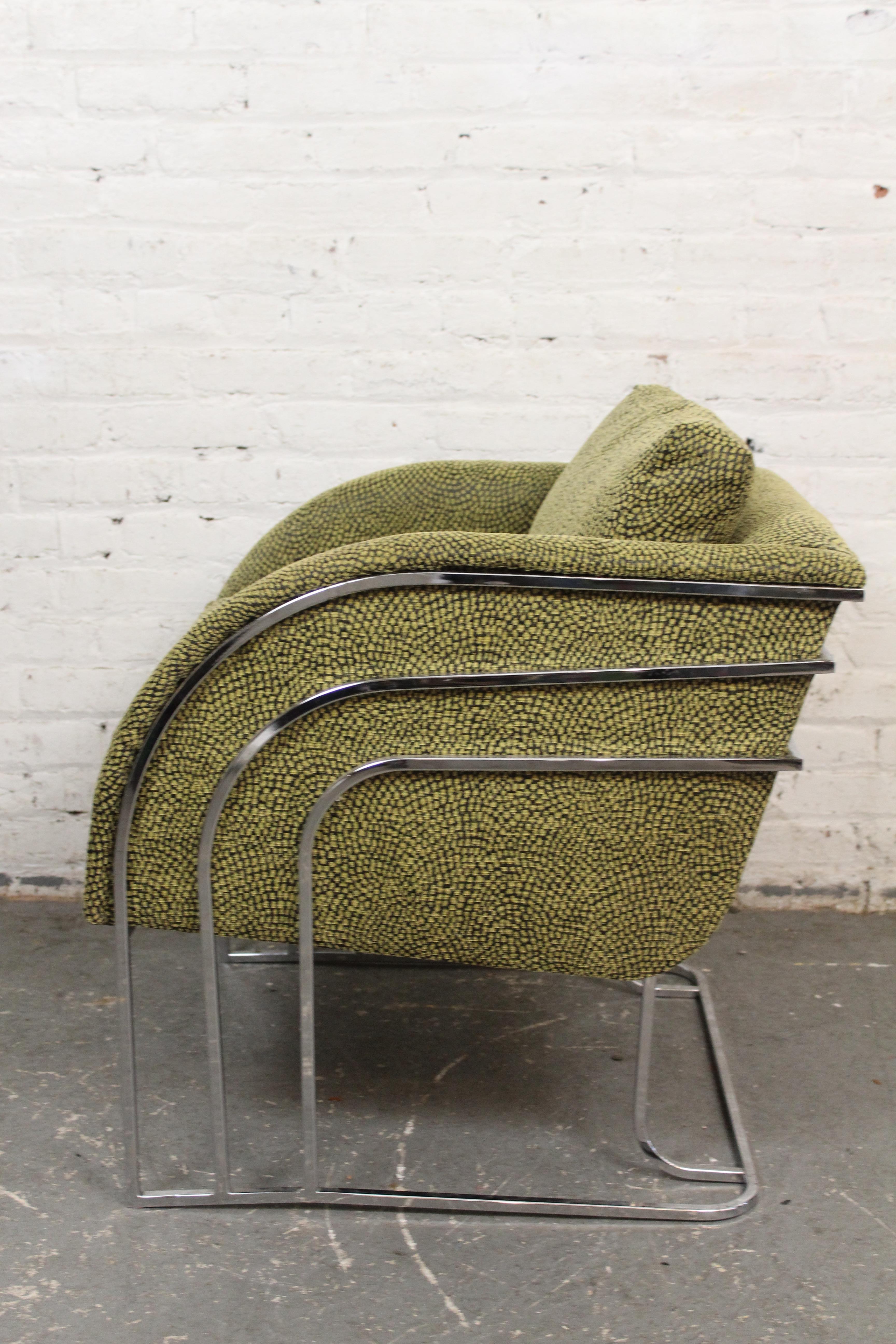 Mid-Century Modern Reupholstered Deco Revival Club Chair by George Mergenov for Weiman For Sale