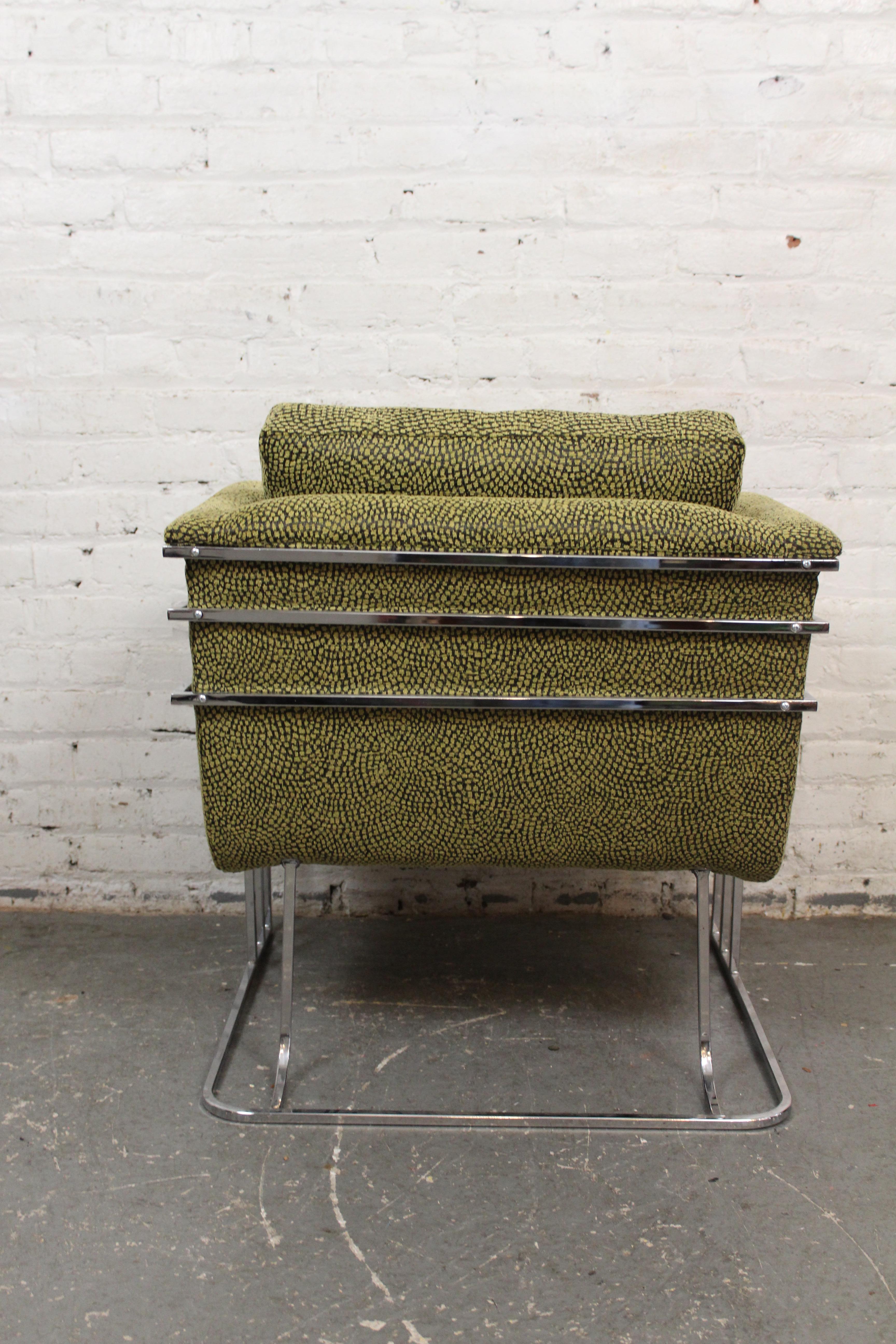 Reupholstered Deco Revival Club Chair by George Mergenov for Weiman In Good Condition For Sale In Brooklyn, NY