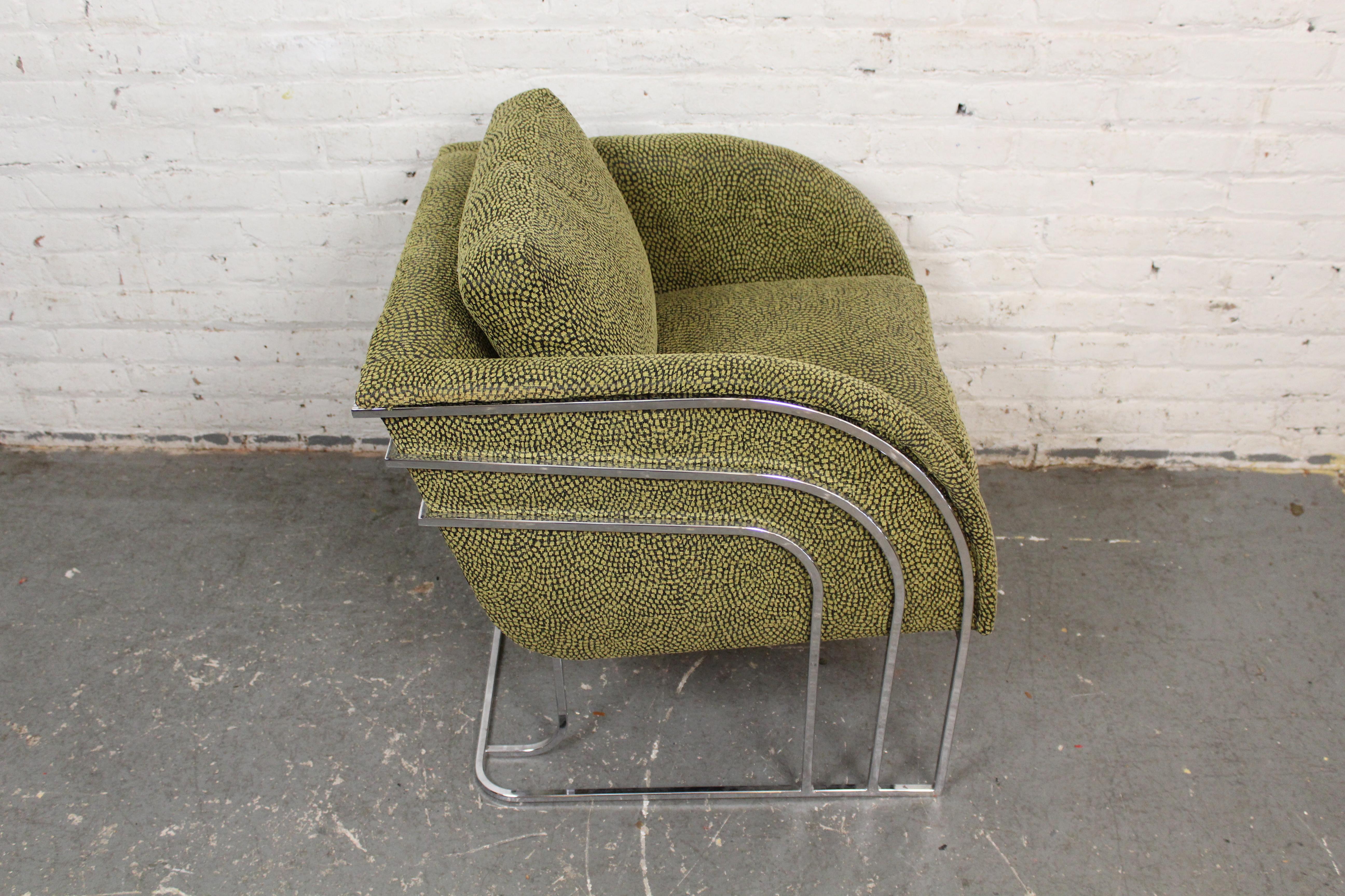 20th Century Reupholstered Deco Revival Club Chair by George Mergenov for Weiman For Sale
