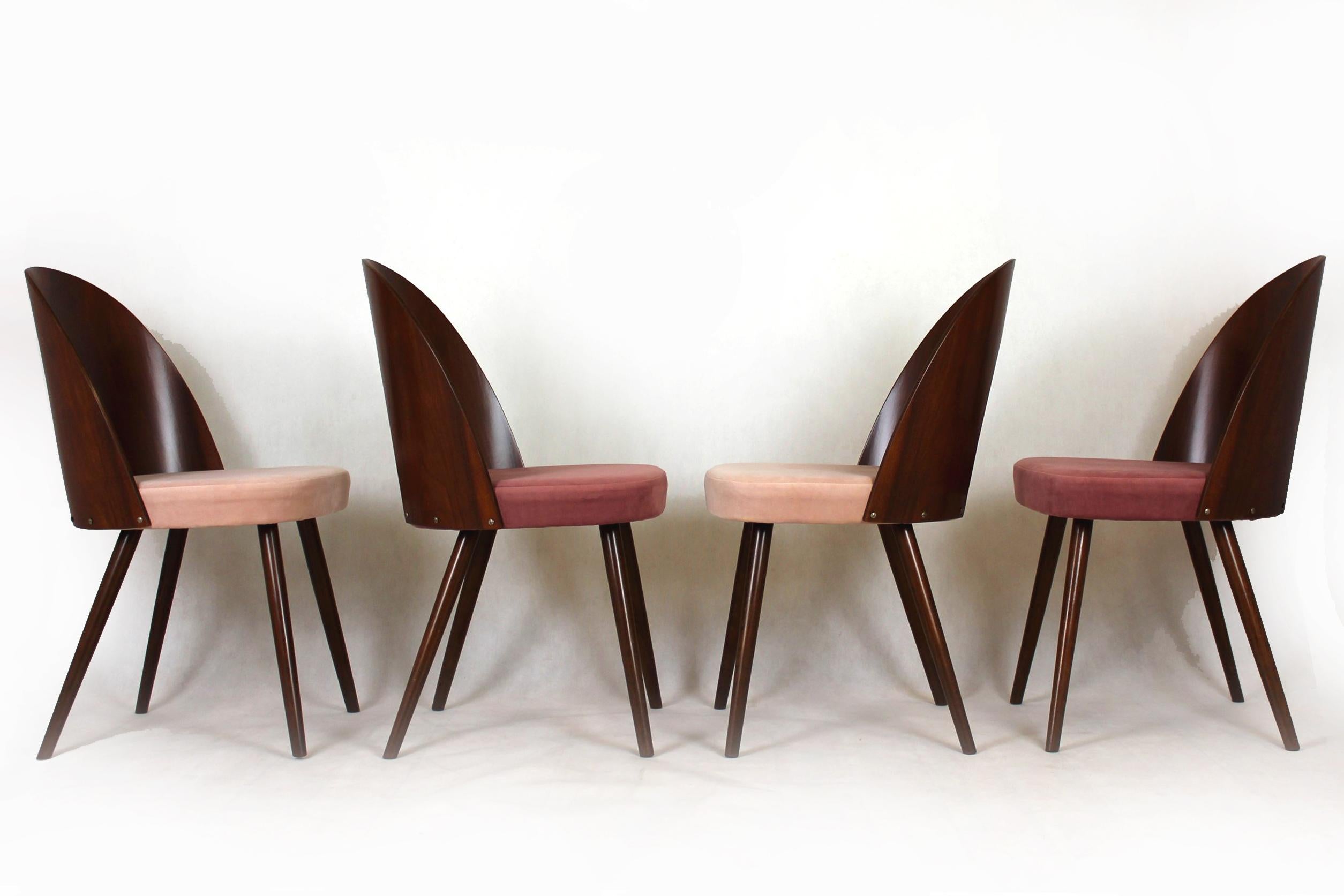 Reupholstered Dining Chairs by Antonin Suman, 1960s, Set of 4 3