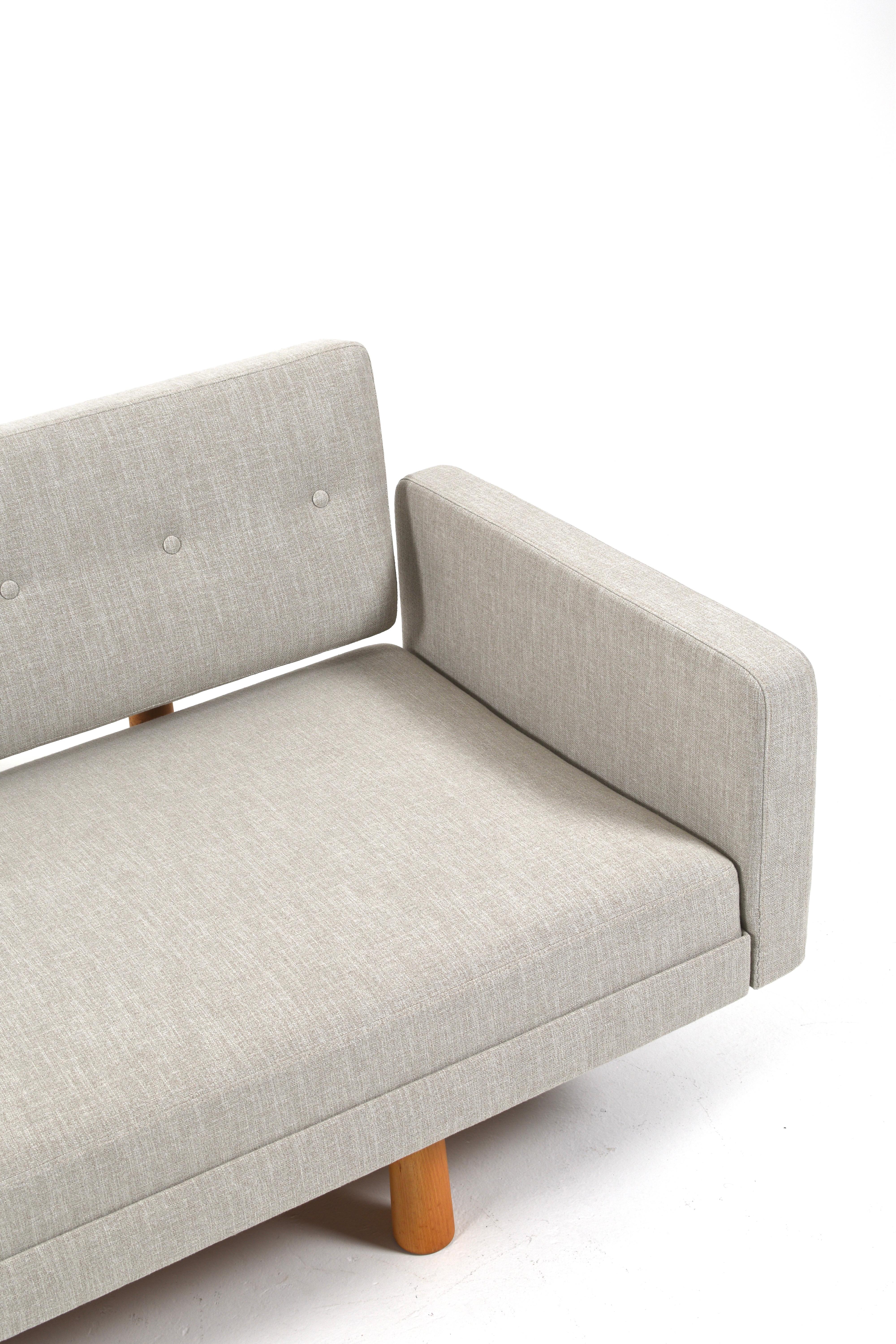 Fabric Reupholstered Edward Wormley “New York” Sofa for Dunbar, DUX, Mid-Century Modern For Sale