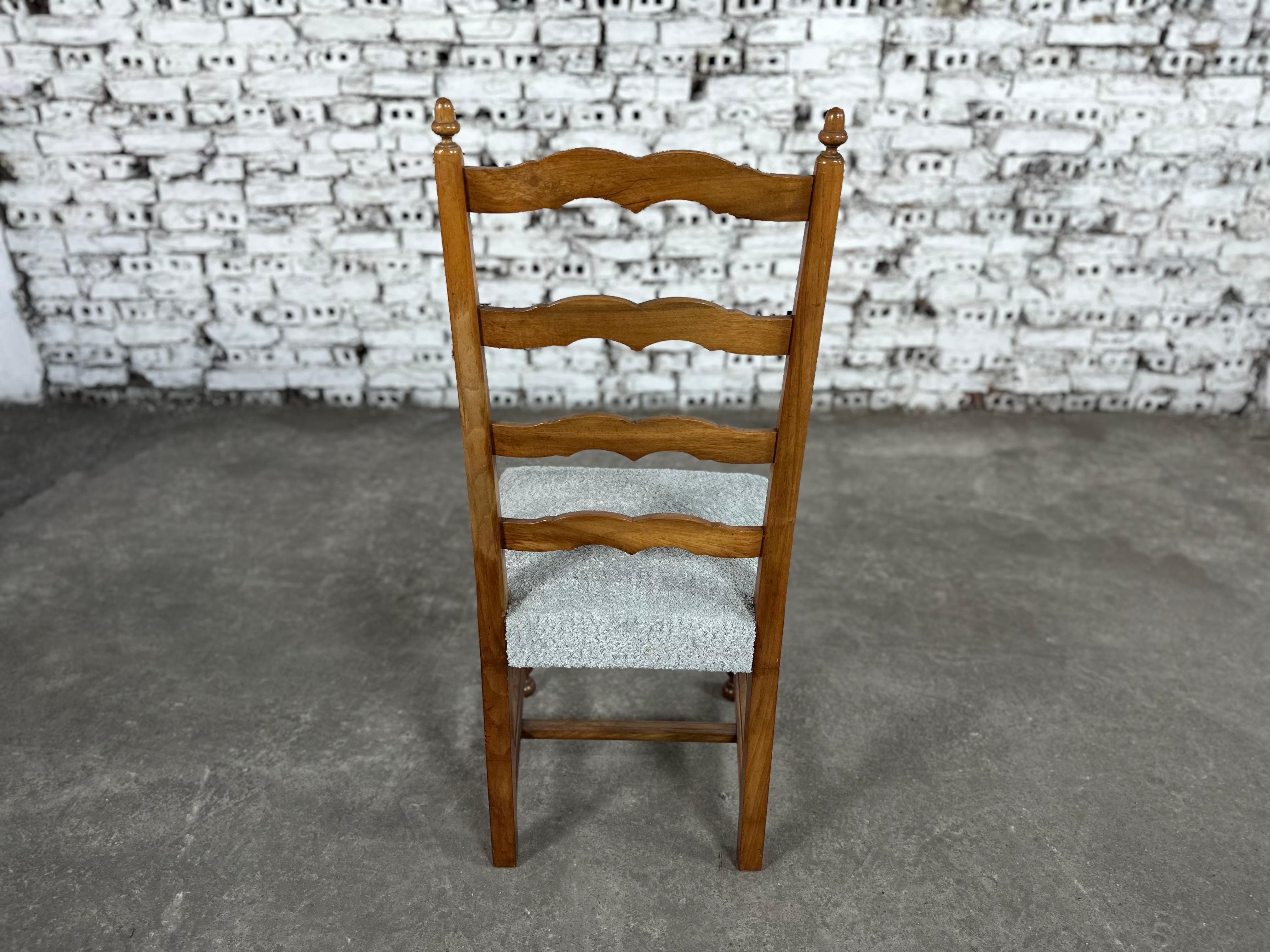 Reupholstered French Country Ladder Back Dining Chairs - Set of 6 6