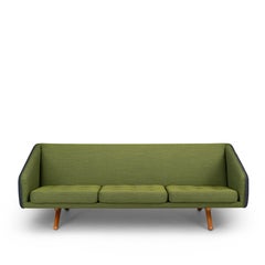 Neu gepolstertes grün/blaues Sofa ML-90 von Illum Wikkelsø für Michael Laursen:: 1960er Jahre