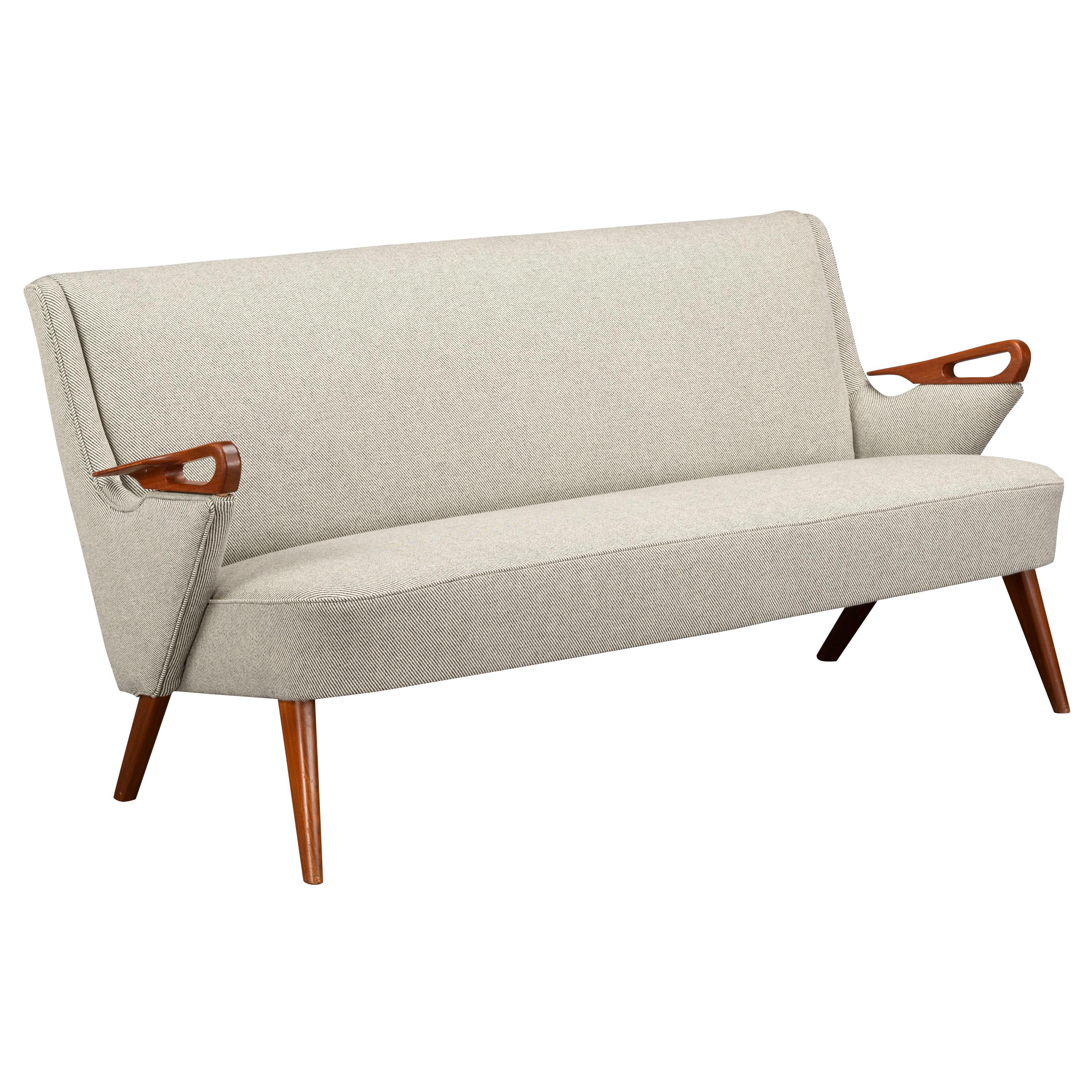 Reupholstered Ecru 2-Seat Sofa No. Cfb52 by Christen Findahl Brodersen, 1950