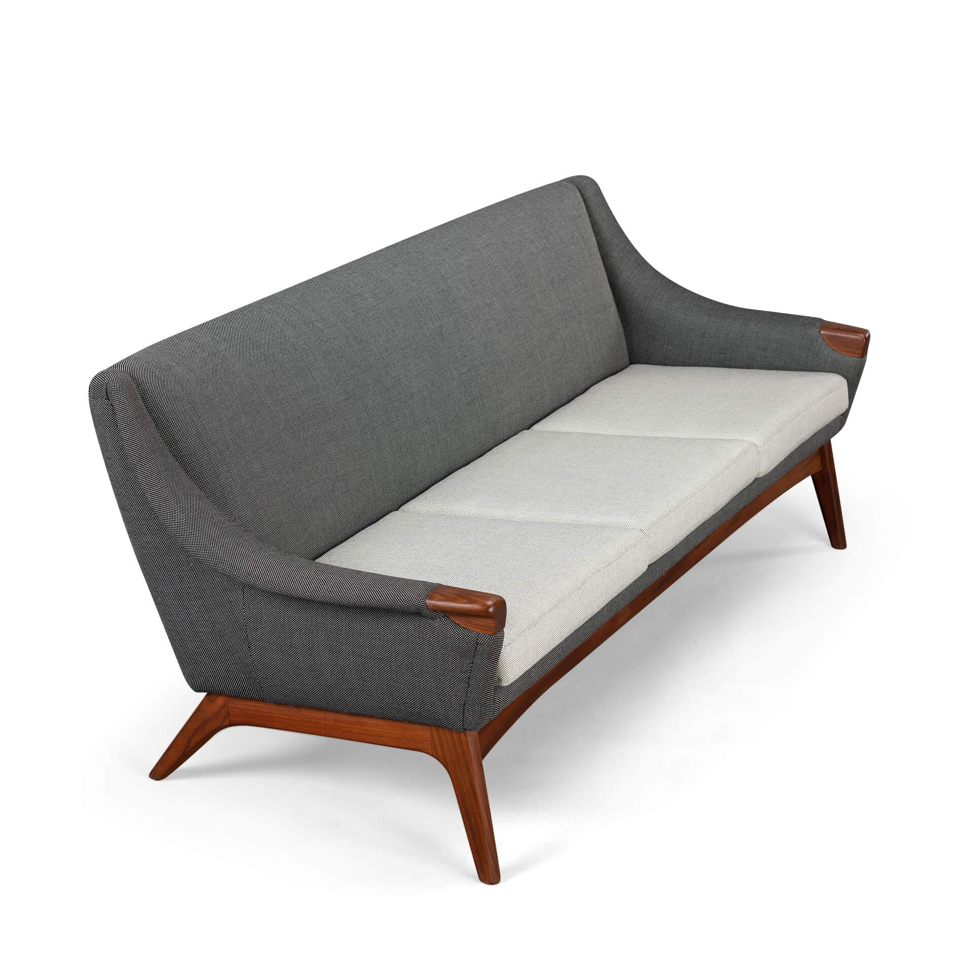 Neu gepolstertes graues 3-Sitz-Sofa von Johannes Andersen für CFC Silkeborg, 1960er Jahre im Angebot 7