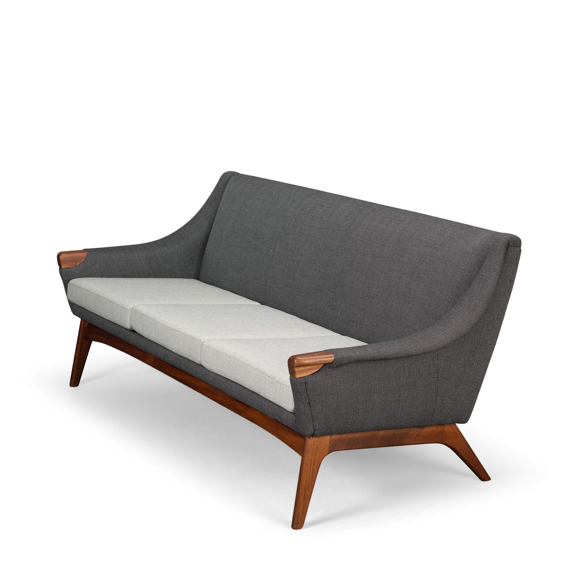 Neu gepolstertes graues 3-Sitz-Sofa von Johannes Andersen für CFC Silkeborg, 1960er Jahre im Angebot 8
