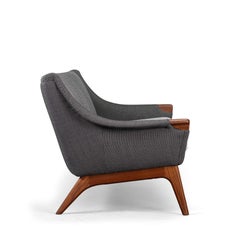 Divano a 3 posti grigio ri-imbottito di Johannes Andersen per CFC Silkeborg, anni '60