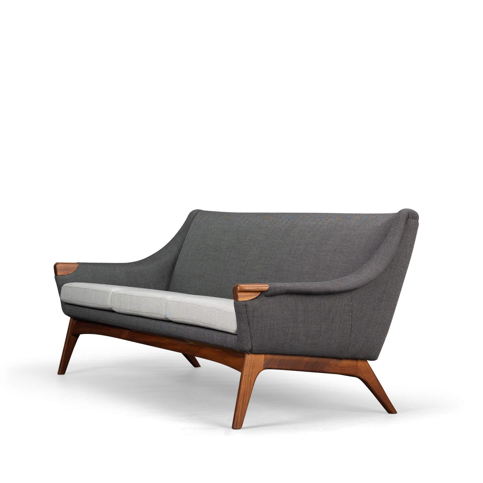 Neu gepolstertes graues 3-Sitz-Sofa von Johannes Andersen für CFC Silkeborg, 1960er Jahre (Mitte des 20. Jahrhunderts) im Angebot