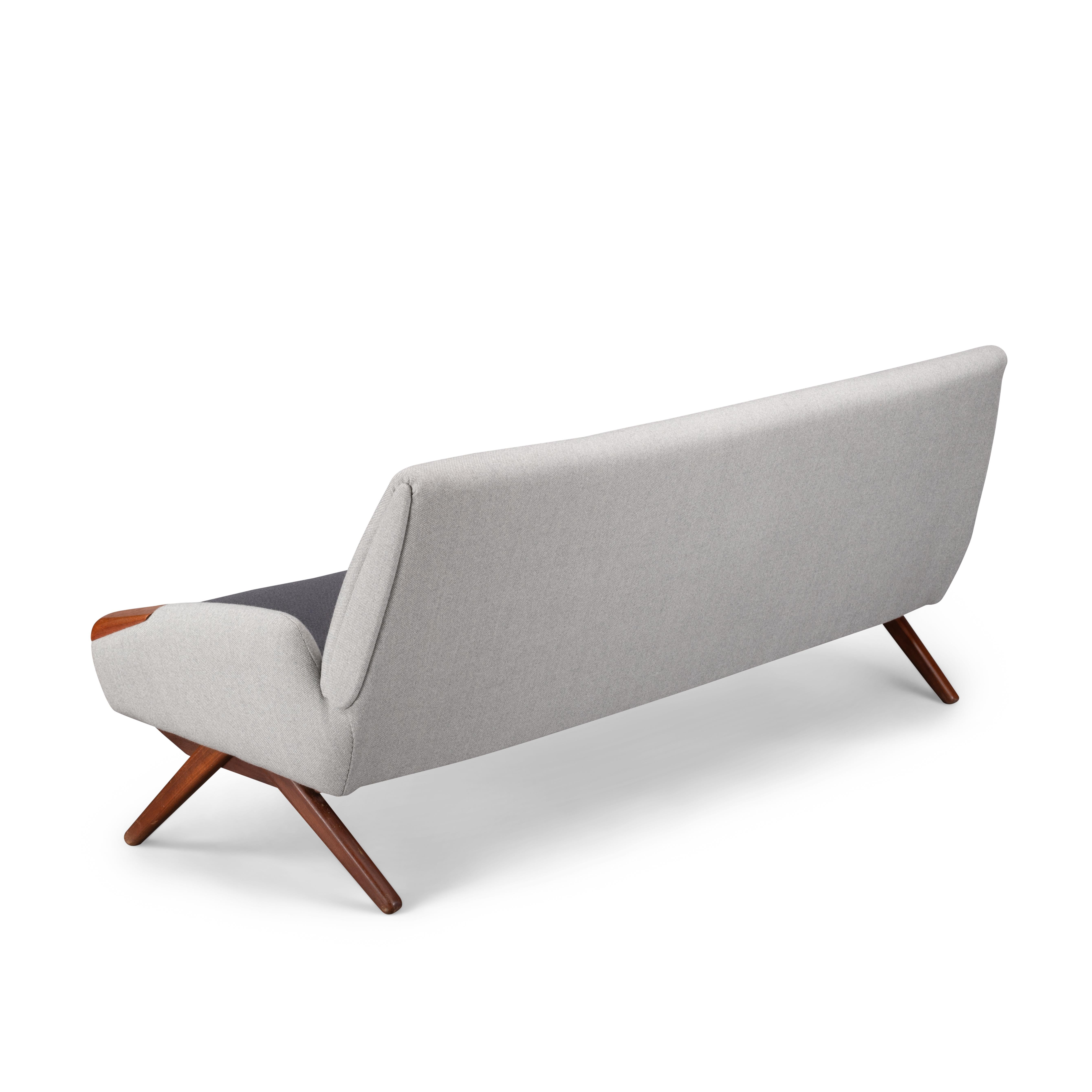 Reupholstered Grey Danish Design Sofa, Johannes Andersen for CFC Silkeborg 1960s 1