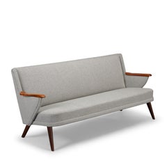 Reupholstered grey Danish Sofa by Johannes Andersen for CFC Silkeborg, 1960s